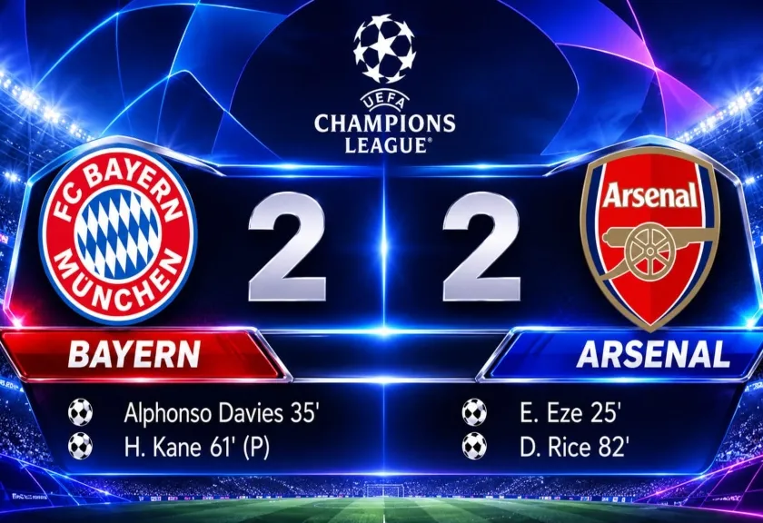 Illustration - Bayern Munich vs Arsenal Champions League match result