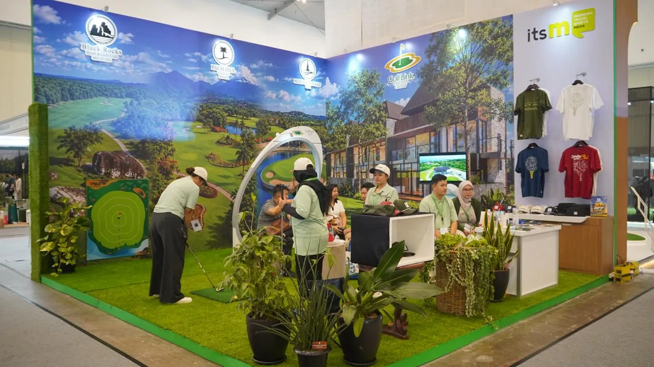 GOLF booth at Indonesia Golf Festival (IGF) 2026 showcasing integrated golf facilities, residential properties and lifestyle offerings
